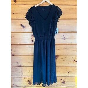 $79 MSK Black V-Neck Elastic Smocked Waist S